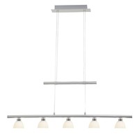 Brilliant Lampe Tonja LED Pendelleuchte 5Flg Chrom/Weiß | 5X 5W LED Integriert (