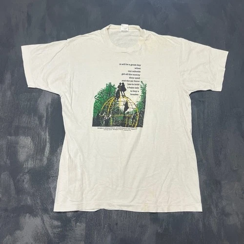 Vintage Womens League For Peace & Freedom Shirt Large White 1990s Anti WAR