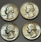 Lot of 4- Washington Quarters 1960, 60, 61, 63-P + D 90% Silver #34