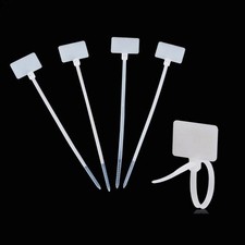 100 Pcs Write on Tags Wire Zip Ties Cable Mark Nylon Power 100Pcs, White 