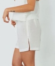 Lunya Women's Resort Linen Sleep Short, White, X-Small