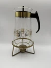 Vintage Pyrex Atomic Starburst Daisy Coffee Carafe W/Warmer