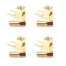 4 Gold Plated Copper Spade Fork Banana Plug Adapter Kits For HIFI Audio Cable