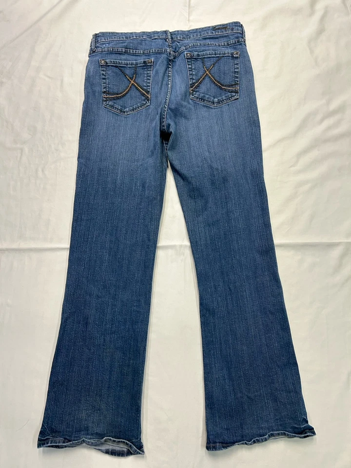 Pantalones de mezclilla para mujer Common Genes azules acampanados, talla 12. 1S Foto 2 de 4