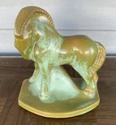 FRANKOMA POTTERY PRAIRIE GREEN HORSE BOOKEND