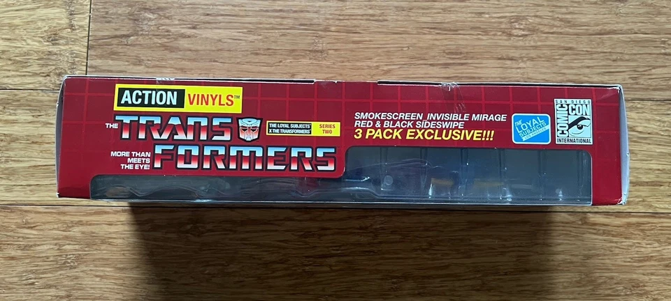 TRANSFORMERS Vinilos de Acción Mirage Sidewipe Pantalla de Humo Paquete de 3 SDCC NUEVO Foto 2 de 4