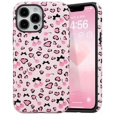  Case for Cute Pink Bow Cherry Print Aesthetic Trendy iPhone 13 Pro Tiny/Glossy