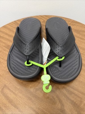 Crocs Inmotion Thong Sandals Mens 11 Black Flip Flop LiteRide Summer Sandal