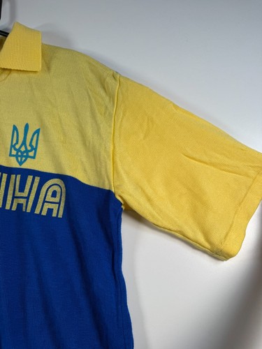 Polo calcio vintage uomo nazionale ucraina #17 blu giallo tg 22x29,5 - Foto 3 di 11