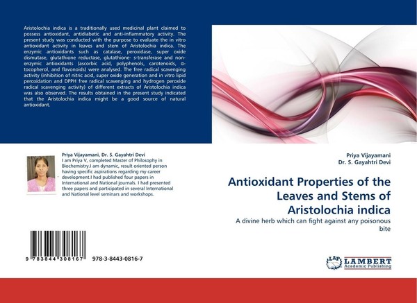 Antioxidant Properties Of The Leaves And Stems Of Aristolochia Indica Priya Vija-image