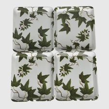 Vtg Design Imports Italy Ivy Leaf Small Melamine Plates Tray Snack Trinket Set 4