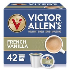 Victor Allen's Coffee French Vanilla Flavored Cappuccino Mix,K-Cup Pods,42 Count