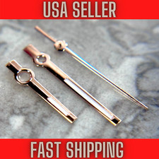 Rose Gold "BATON" Hands Fits NH35,NH36,7s26,7s36 SKX00, 7002. Green luminous