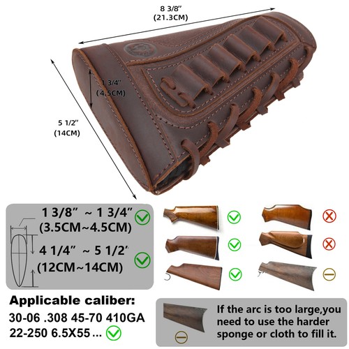 Custodia in pelle per fucile buttstock munizioni .30-30..45/70 .22LR 12GA - Foto 2 di 84