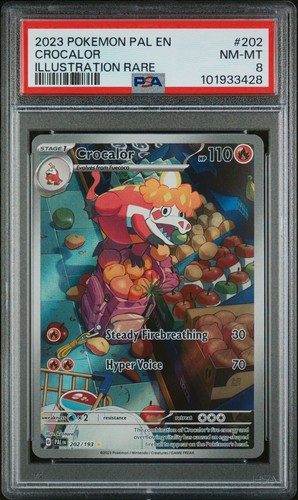 Pokémon Crocalor - Paldea Evolved 202/193 Holo Illustration PSA 8 - Picture 1 of 2
