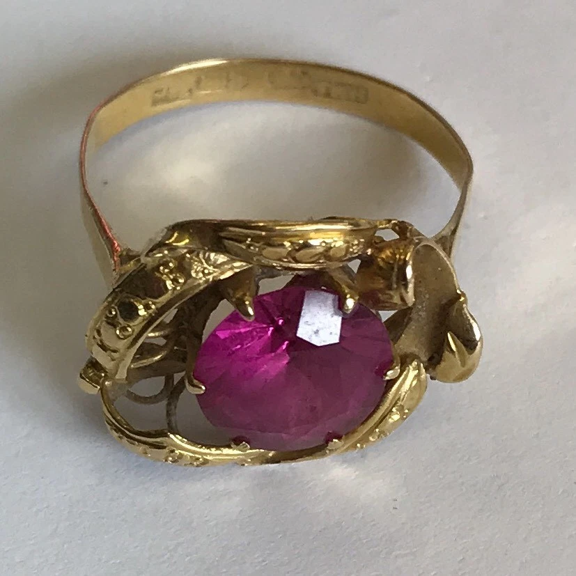 Ruby single cheap stone ring