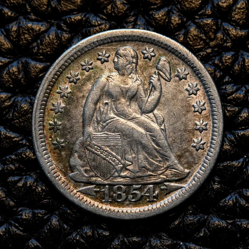 (ITM-5511) 1854-P Liberty Seated Dime ~ AU+ Cndtn ~ COMBINED SHIPPING!