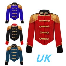 UK Kids Girls Circus Ringmaster Costume Halloween Drum Majorette Jackets Tops