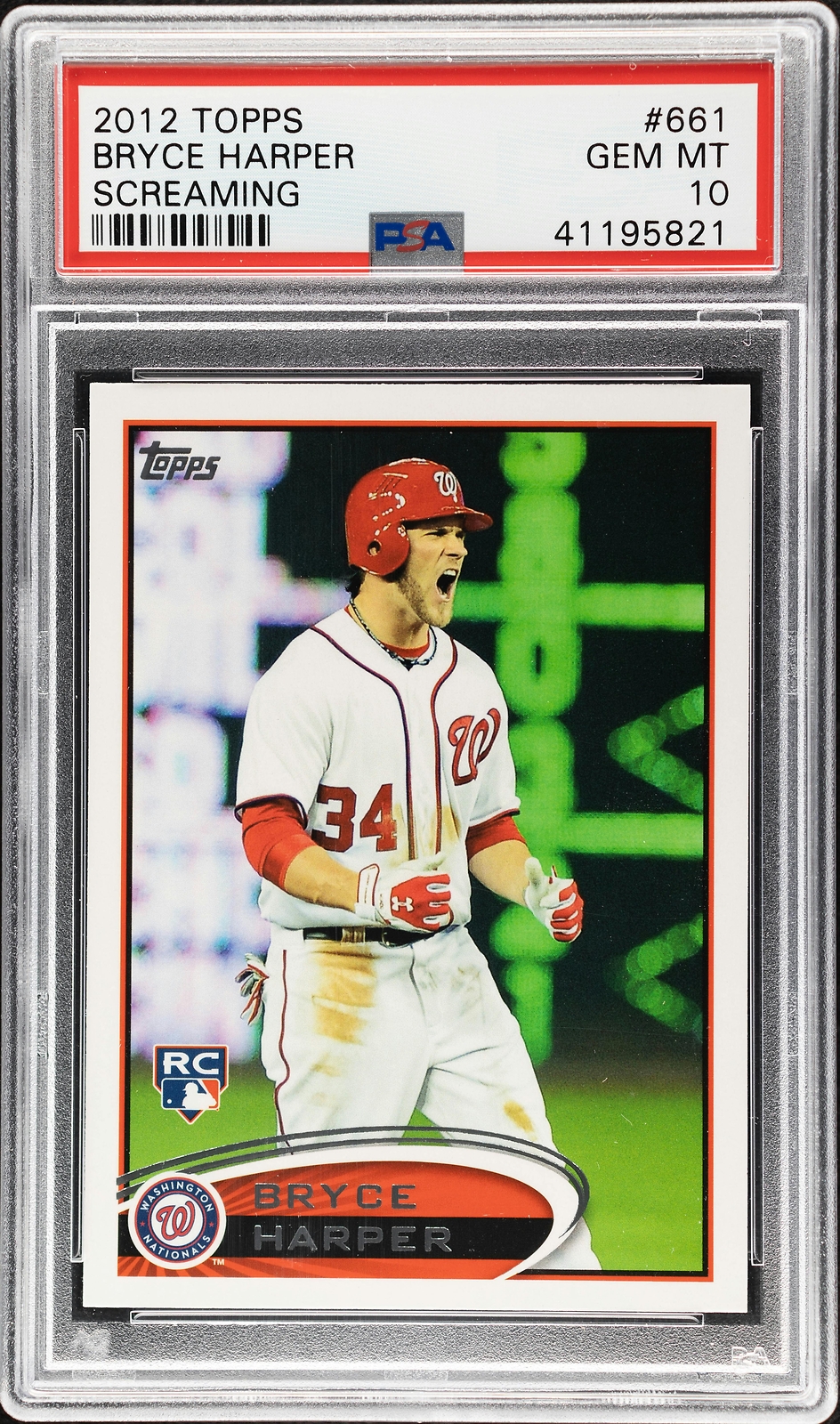 2012 Topps Bryce Harper Screaming VAR #661D PSA 10 Rookie RC