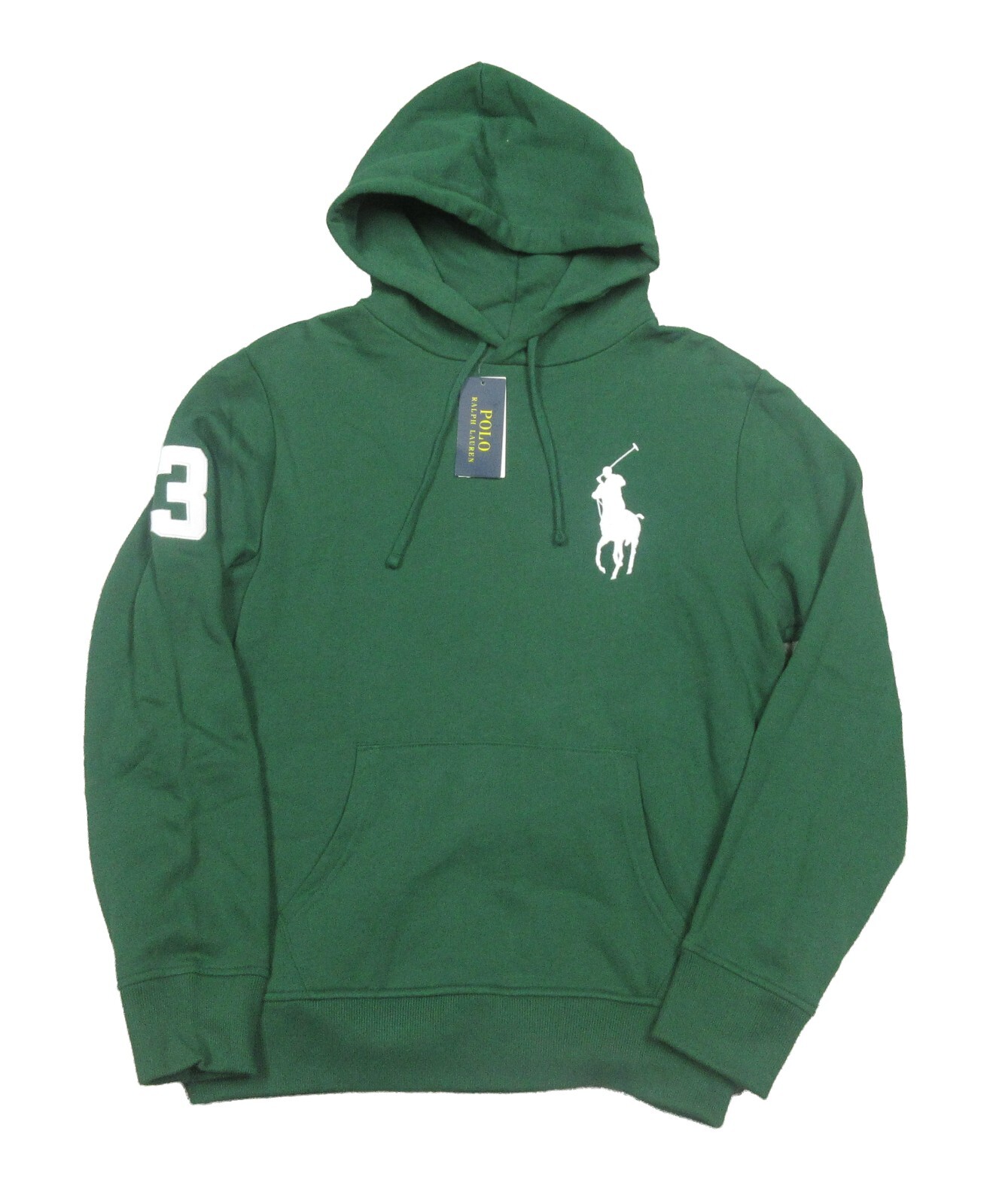 Polo Ralph Lauren uomo verde grande pony misto cotone pile pullover felpa con cappuccio