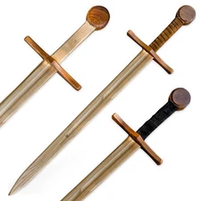 Medieval Wooden Sword for Practice Steamed Beech Wood Arming Sword 27"