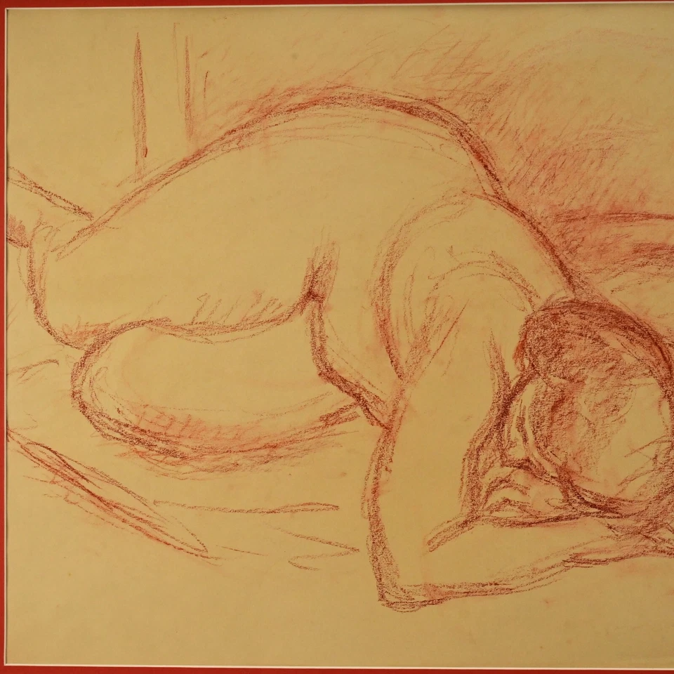 Figura Femenina CLARA KLINGHOFFER Original De Colección Firmada MCM Dibujo Rojo Sanguino Foto 4 de 4