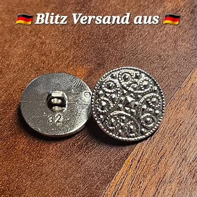 K&M 6-12 Stück Knöpfe Knopf Kunststoff Perlmutt knöpfe 20mm 2cm Silber Hohe Qualität