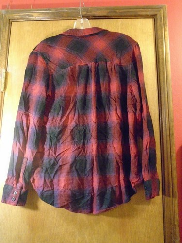 Vintage Red and Black Rayon Shirt Size L by Arizona Jeans - Picture 3 of 5