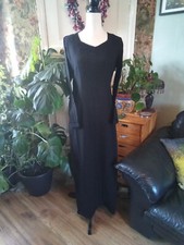 Long Black Dress With Sleeves Size Large With Embroidered Detailing BNWT