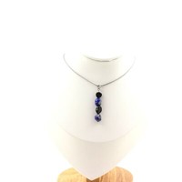 Halskette 4 Perlen Turmalin SchöRl Du Brazilien + Lapislazuli Du Halskette Damen