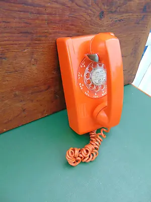 Comprar Teléfono De Pared Vintage MCM NARANJA ITT Esfera Giratoria Naranja ¡Bonito!