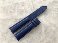 18mm/16mm Genuine Real Navy Blue Ostrich Leather Padded Watch Strap Band