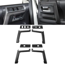 8x Matte Black Door Armrest Handle &Window Lift Cover Trim Kit For 4runner 2010+