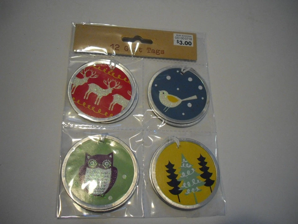 PAPER MAGIC GROUP INC 12PK Gift Tags Holiday Season's Gift Tags Christmas party wedding or Birthday
