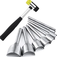 Leather Tools Craft Half-Round Cutter Punch for Crafting Strap Belt with Hammer