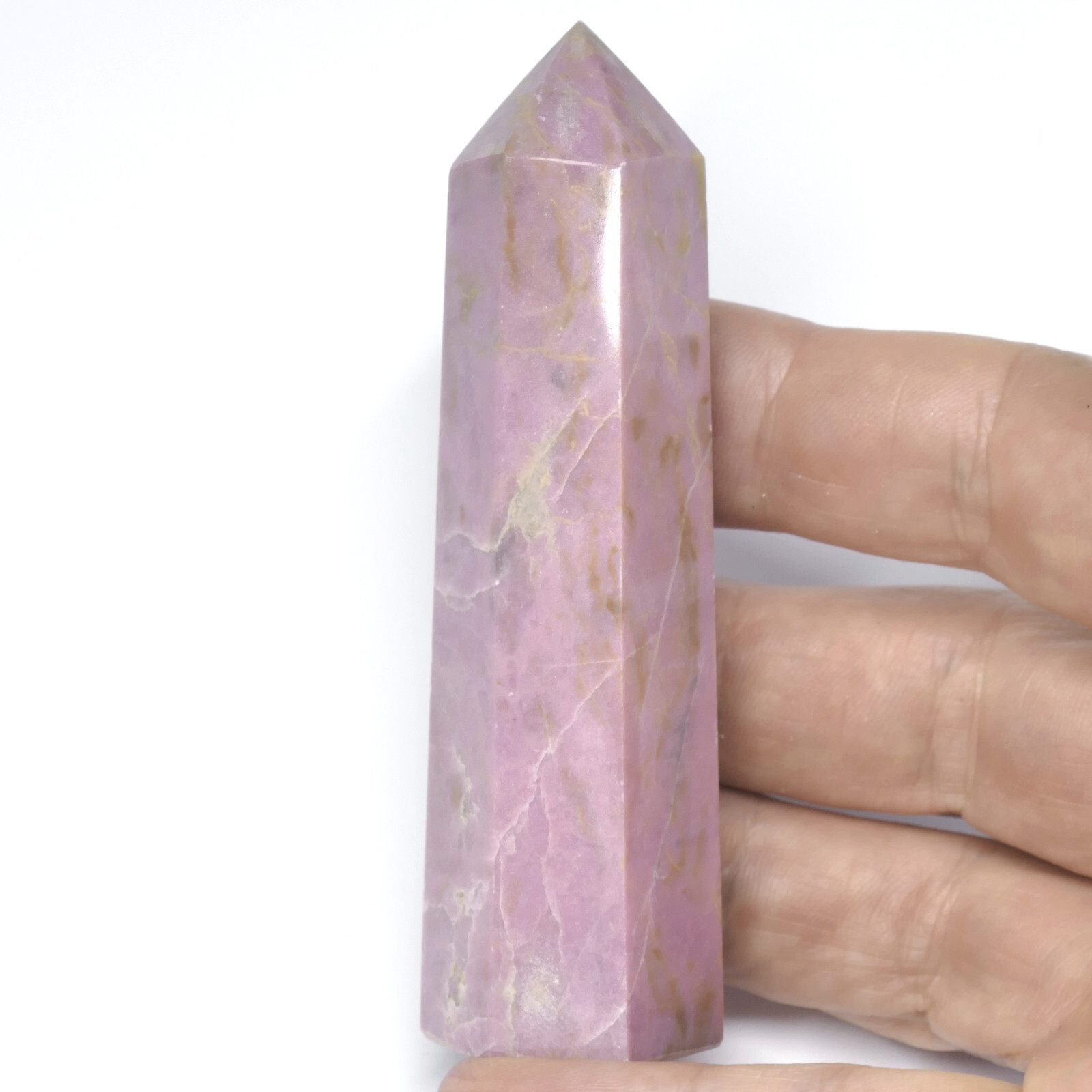 Schöner RHODONIT OBELISK Rodonit ca. 86 x 25 x 22mm Turm Tower Power Point No160