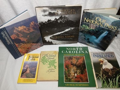 Lot of 7 Illustrated Books US National Parks/Wilderness/Alaska/N.Carolina/Island