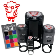 Cartoon Standing Lamb Sheep Wool Self-Inking Rubber Stamp Crafting Planners