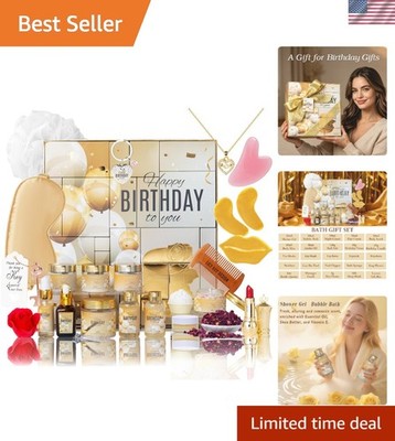 Elegant 24-Piece Birthday Spa Gift Set for Women - Includes Jewelry & Essentials