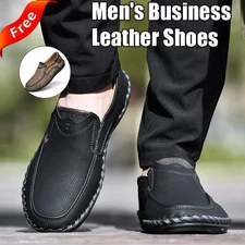 Men's Business Leather Shoes Office Formal Work Shoes Casual Comfortable Loafers