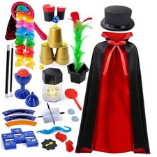 Kids Magic Kit, Magician Costume for Pretend Play, Magic Set with Instructions