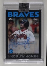 2021 Clearly Authentic 1986 Topps Baseball Black 38/75 Andruw Jones Auto v1i