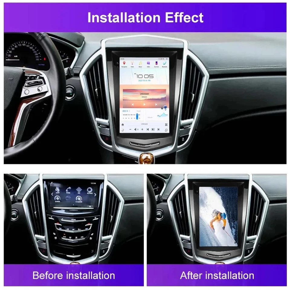 10.4" For Cadillac Escalade ATS 2013-18 Android 13 Tesla Smart Radio Screen GPS - Imagem 4 de 4