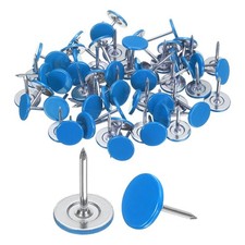 100Pcs Upholstery Tacks, 11mmx15mm Flat Head Thumb Tack, Blue