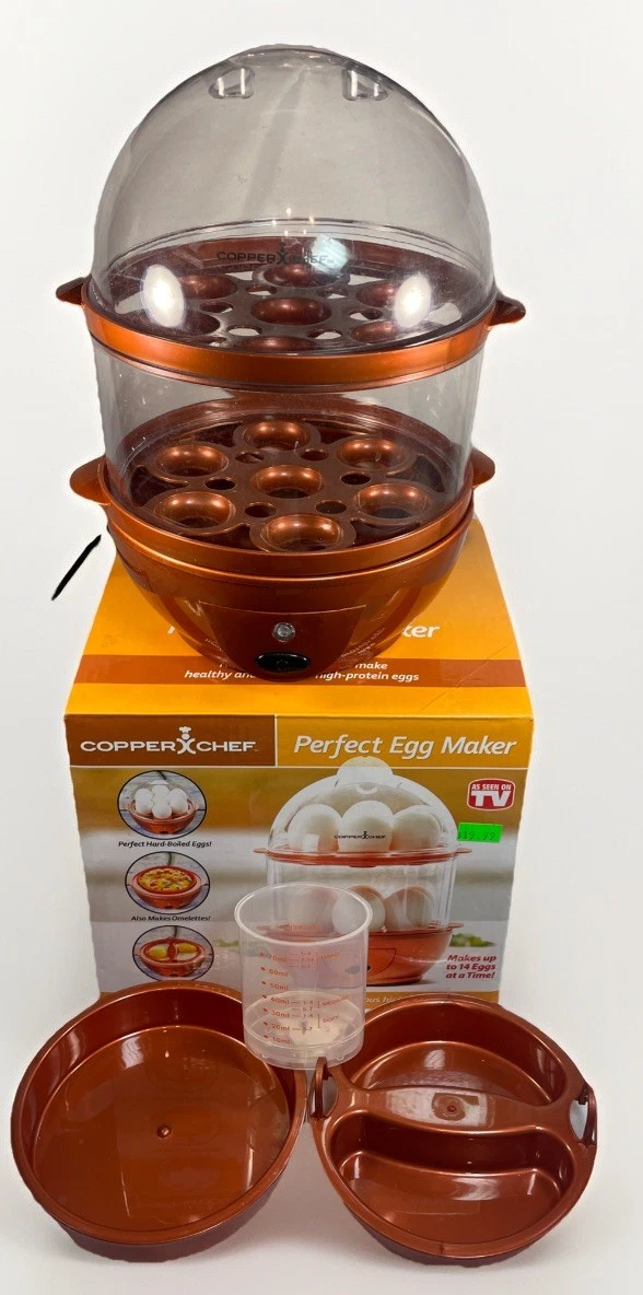 The Copper Chef Perfect Egg Maker Electric Egg Cooker Original Box-Makes 14 Eggs