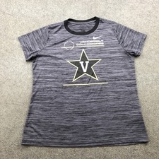 Vanderbilt Commodores Shirt Womens Large Gray NCAA Basketball Nike Dri Fit Tee