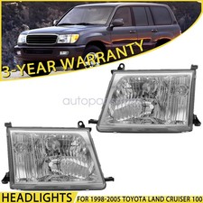Pair For 1998-2005 Toyota Land Cruiser 100 Halogen Headlights Set Left + Right