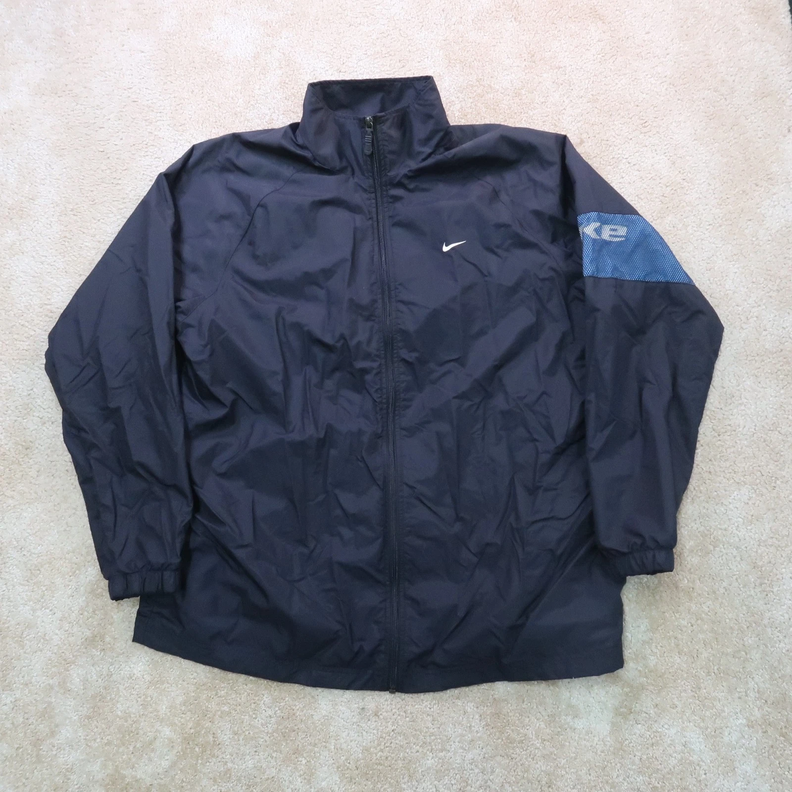 Vintage Nike Windbreaker Jacket Men's Large Blue Full zip Streetwear