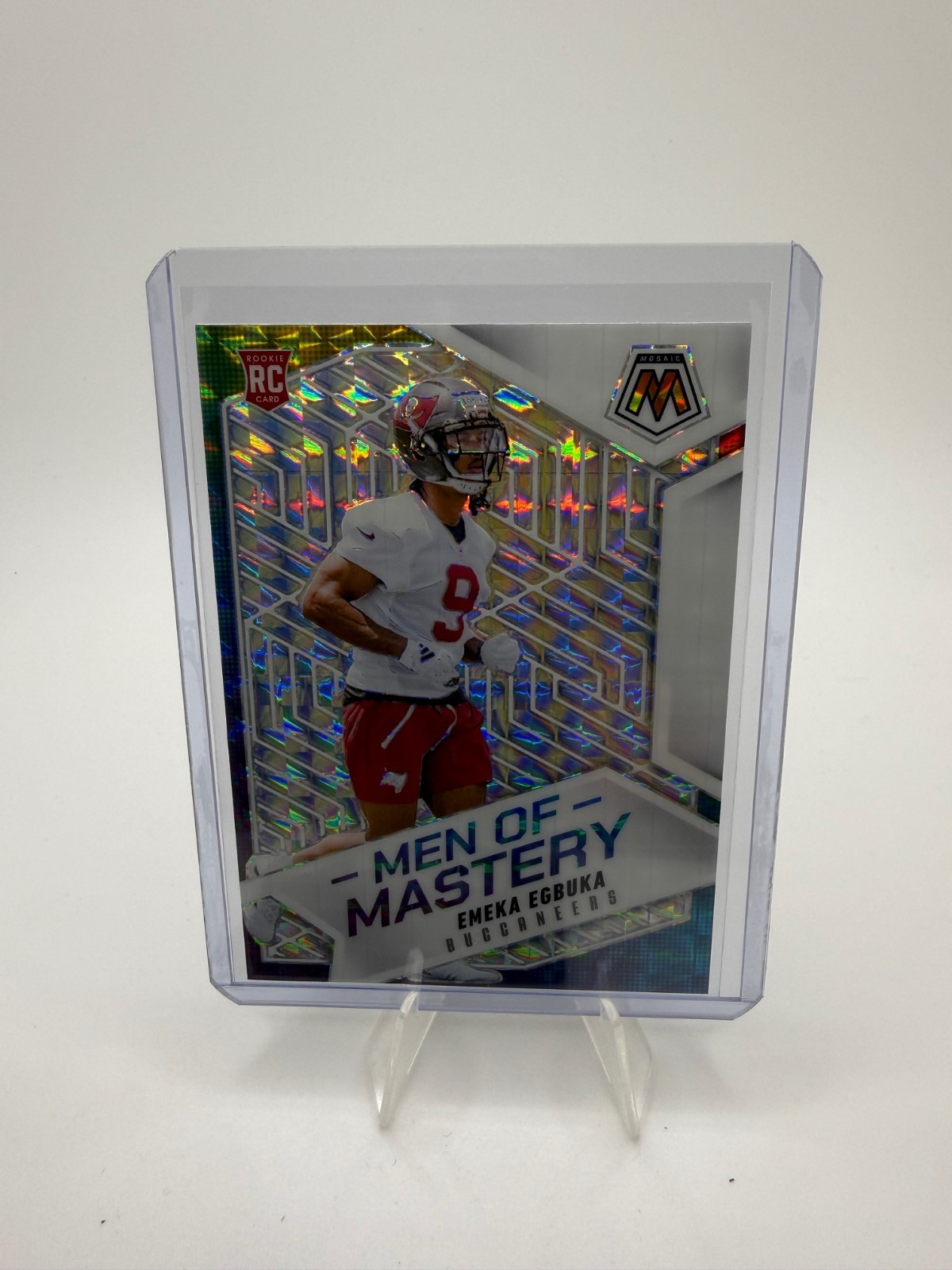 2025 Mosaic Football Emeka Egbuka Men Of Mastery RC Silver Mosaic Prizm Rookie