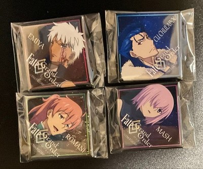 Fate/Grand Order Emiya & Mash Square Can Badge Set 4pcs Official Japan Rare